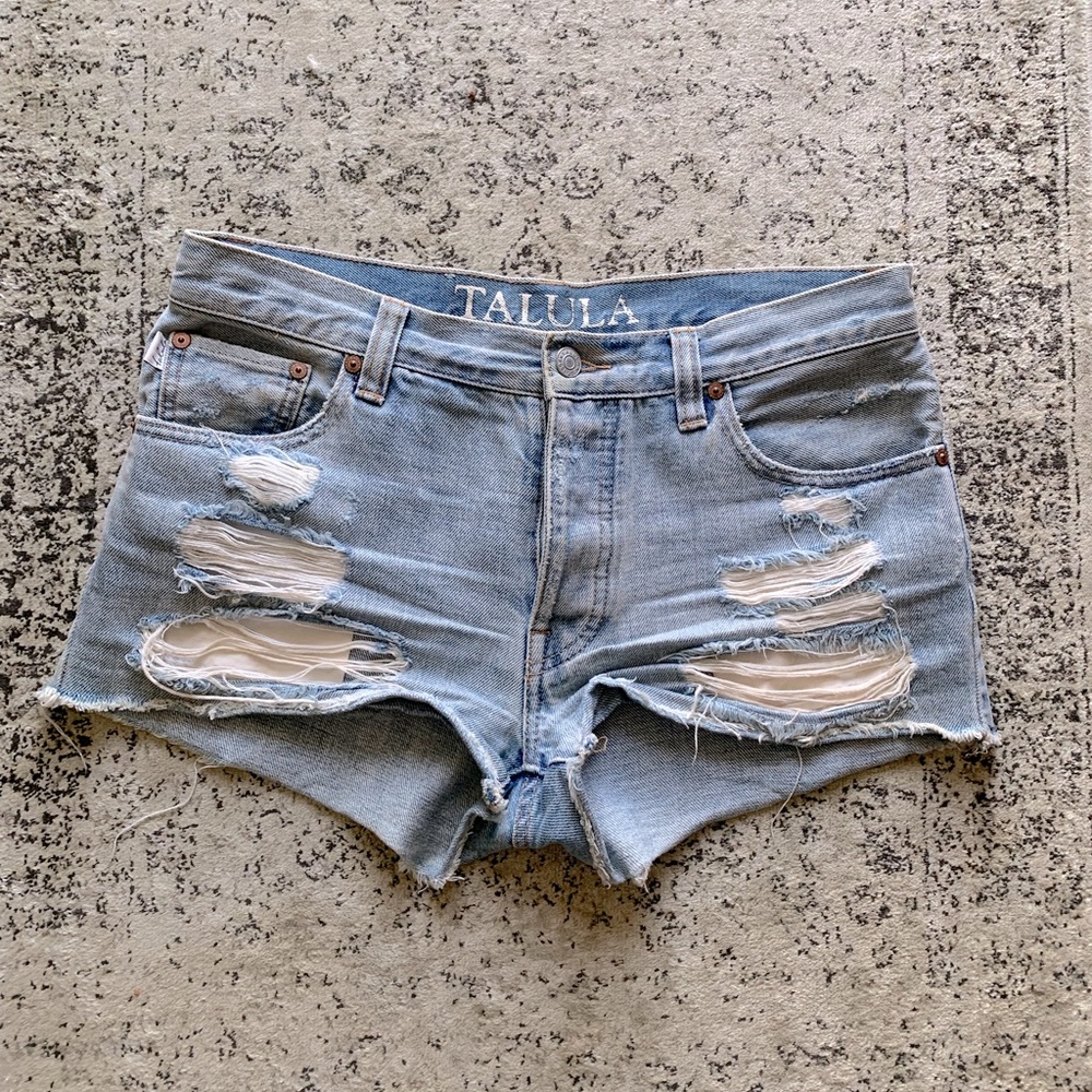 Talula distressed cut of denim shorts